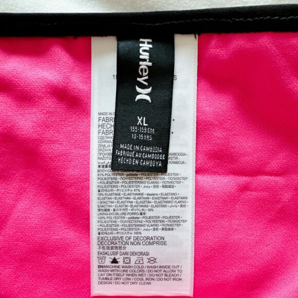 3/$15 Hurley Black bikini bottoms NWT size XL age 13-15 years - Picture 9 of 10